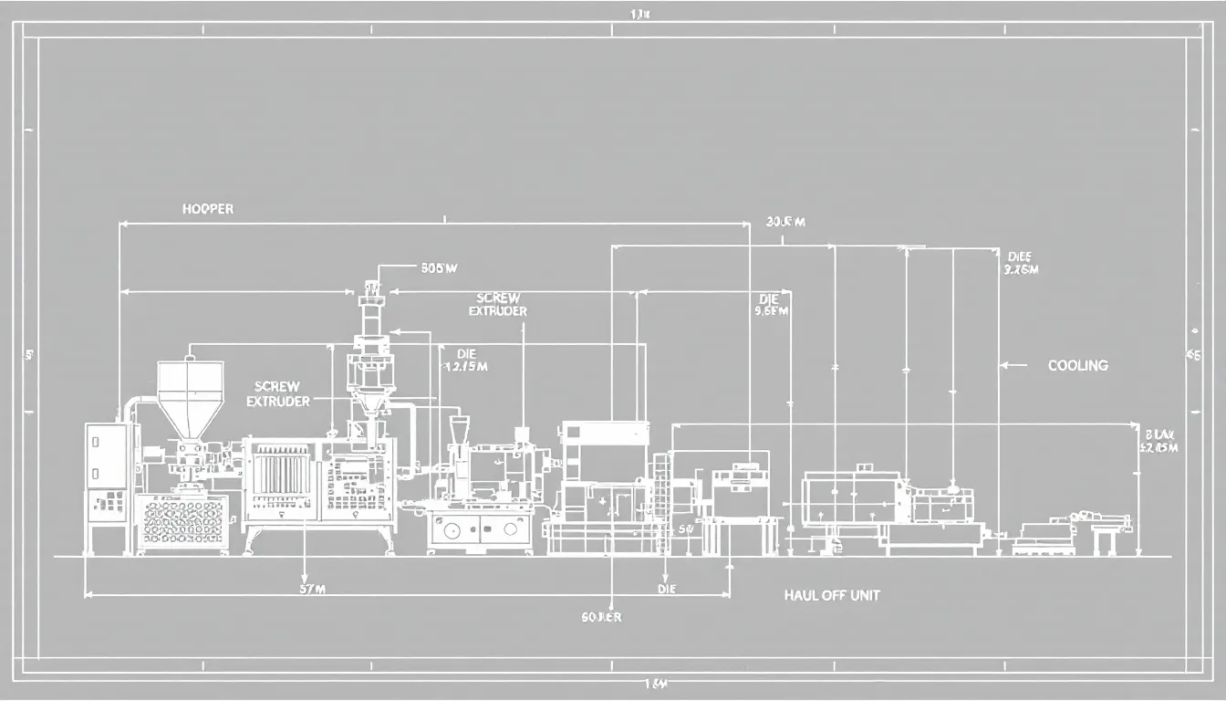 The plastic sheet extrusion process.