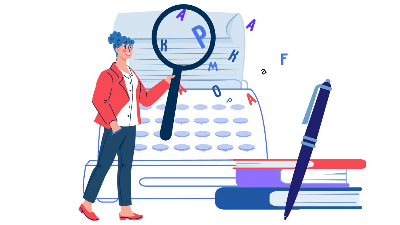 A person using a grammar checker to choose the right one for them