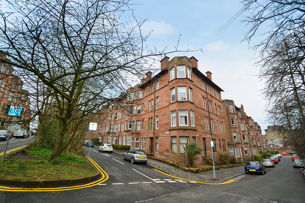 tenements flats in Glasgow's Southside with street parking 