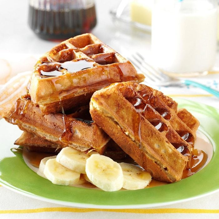 Whole Grain Waffles with Nut Butter and Banana