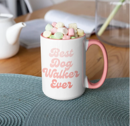 Coffee Cup with Best Dog Walker Ever Print