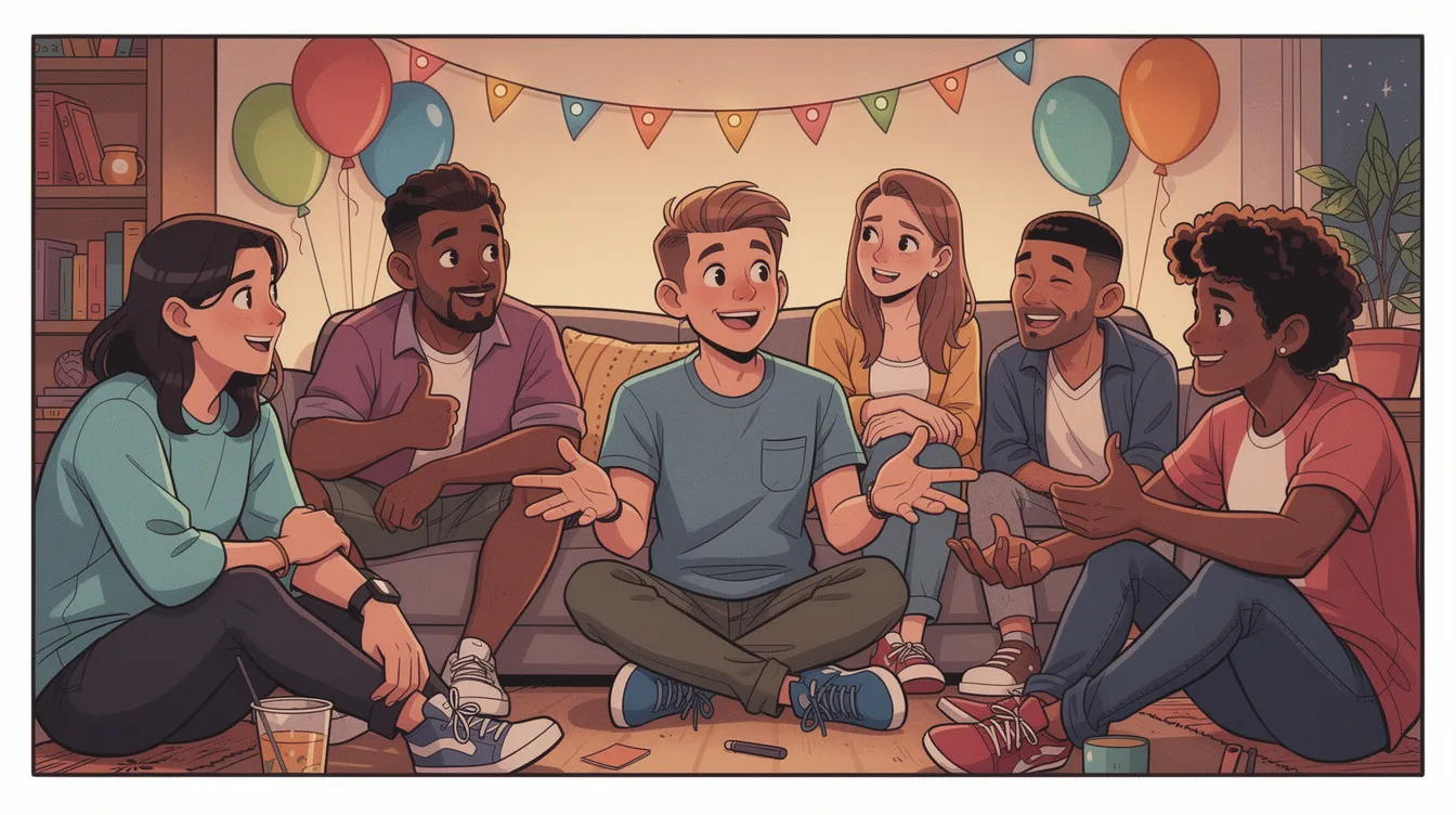 Mastering Consent Conversations: Setting the Tone for Respectful Play 4 - Consent Culture A group of friends discussing consent before a party to ensure everyone's comfort.