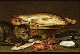 Still Life With Fish and Cat (Clara Peeters , c.1620)