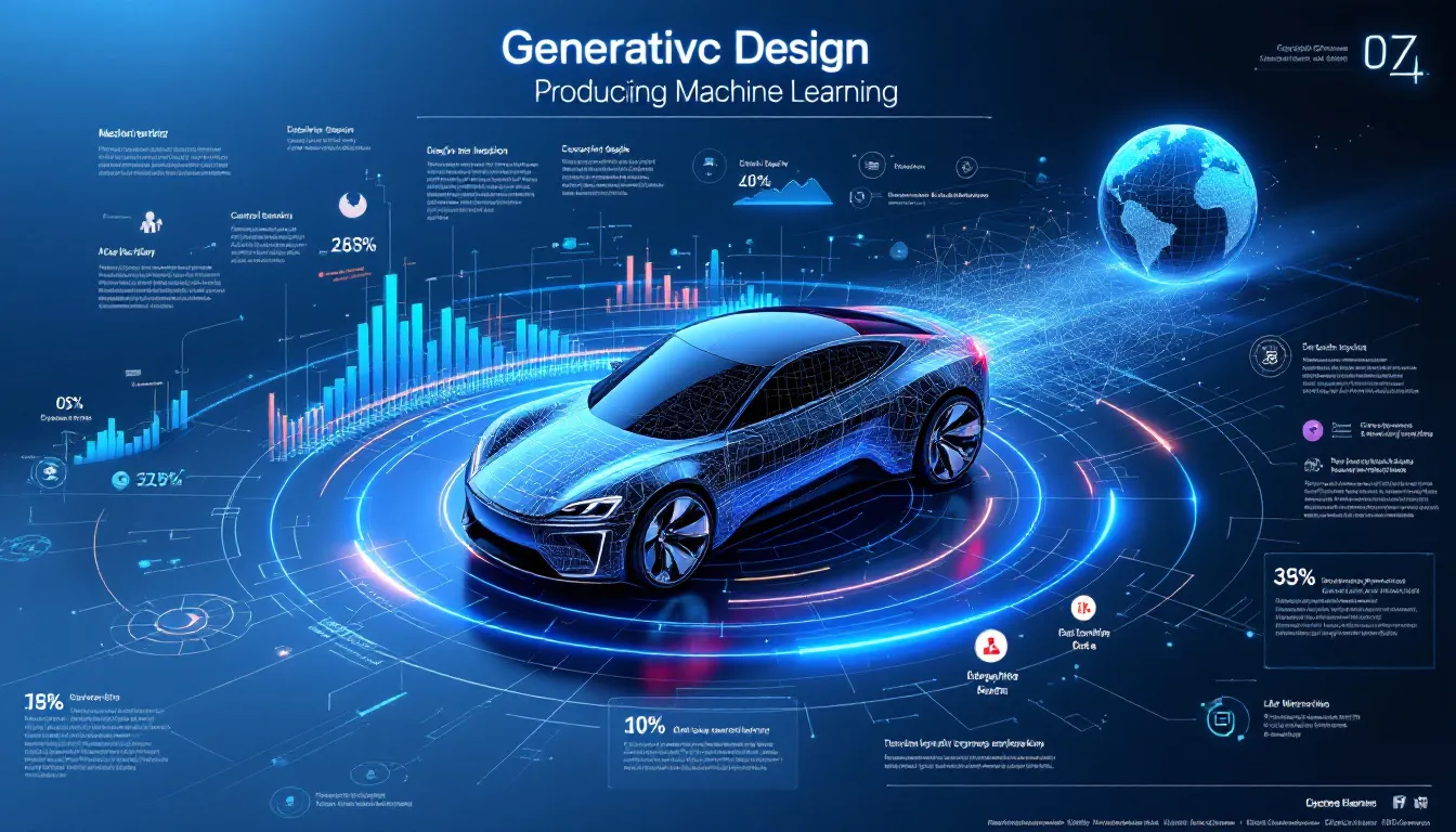 Generative design process in product development using machine learning.