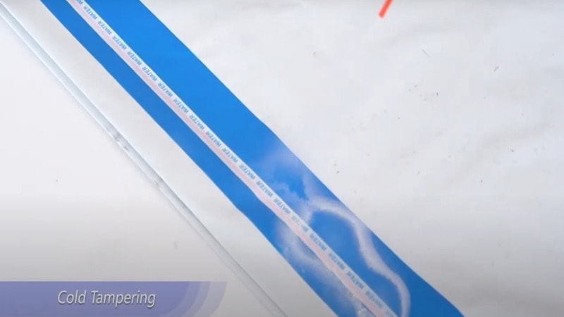 Tamper Evident bag tape placed in freezing condition
