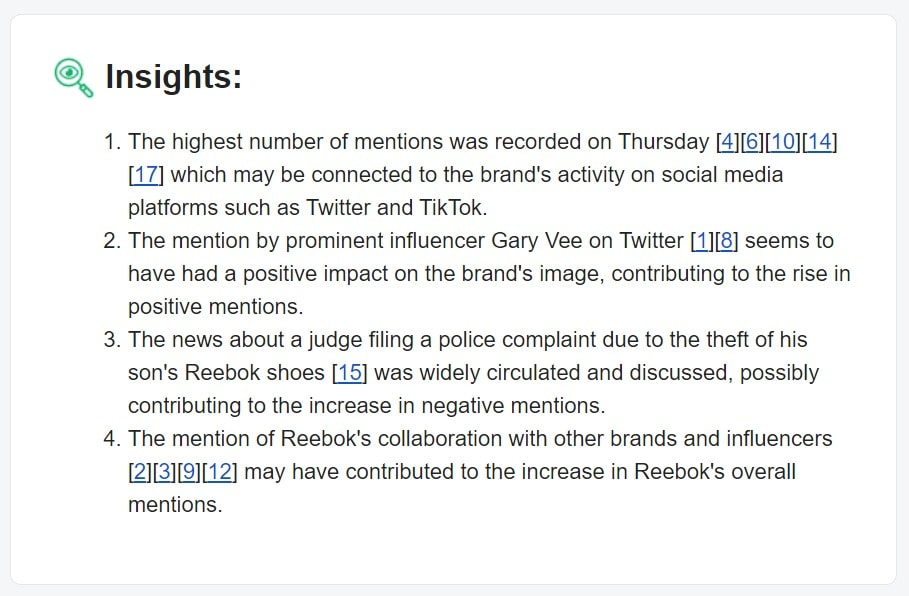 Insights detected by the competitive monitoring tool Brand24