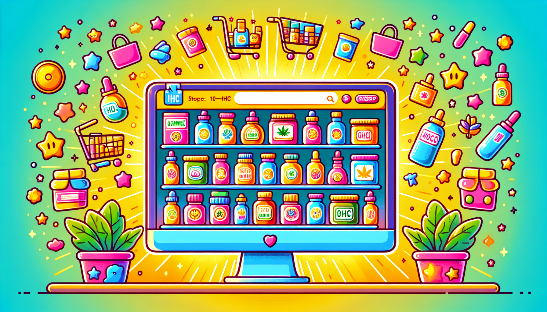 A drawing of an online store offering 10-OH-HHC products.