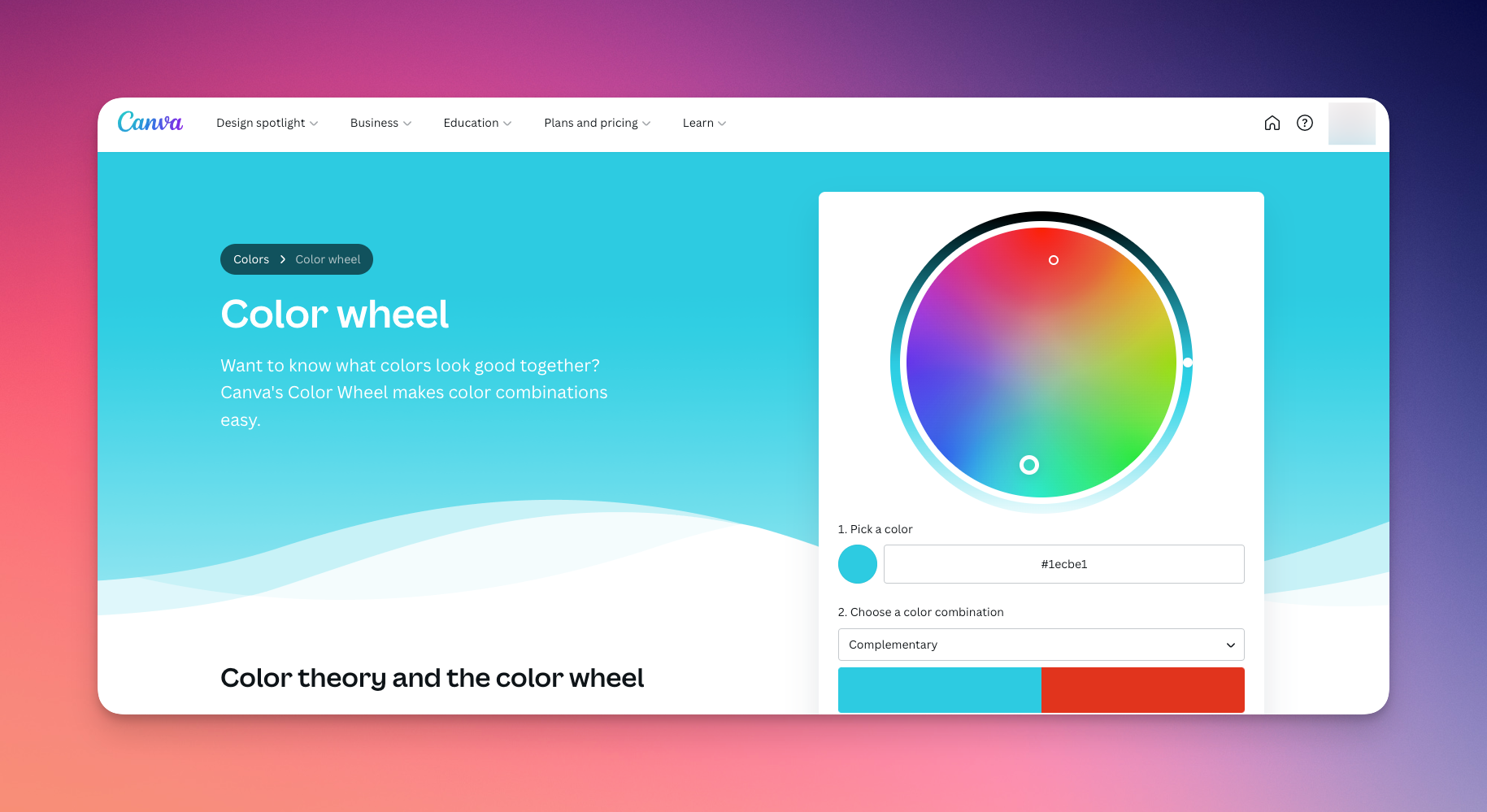 Remote.tools shows canva color wheel tool that can help you with creating Instagram color palette for your Instagram feed