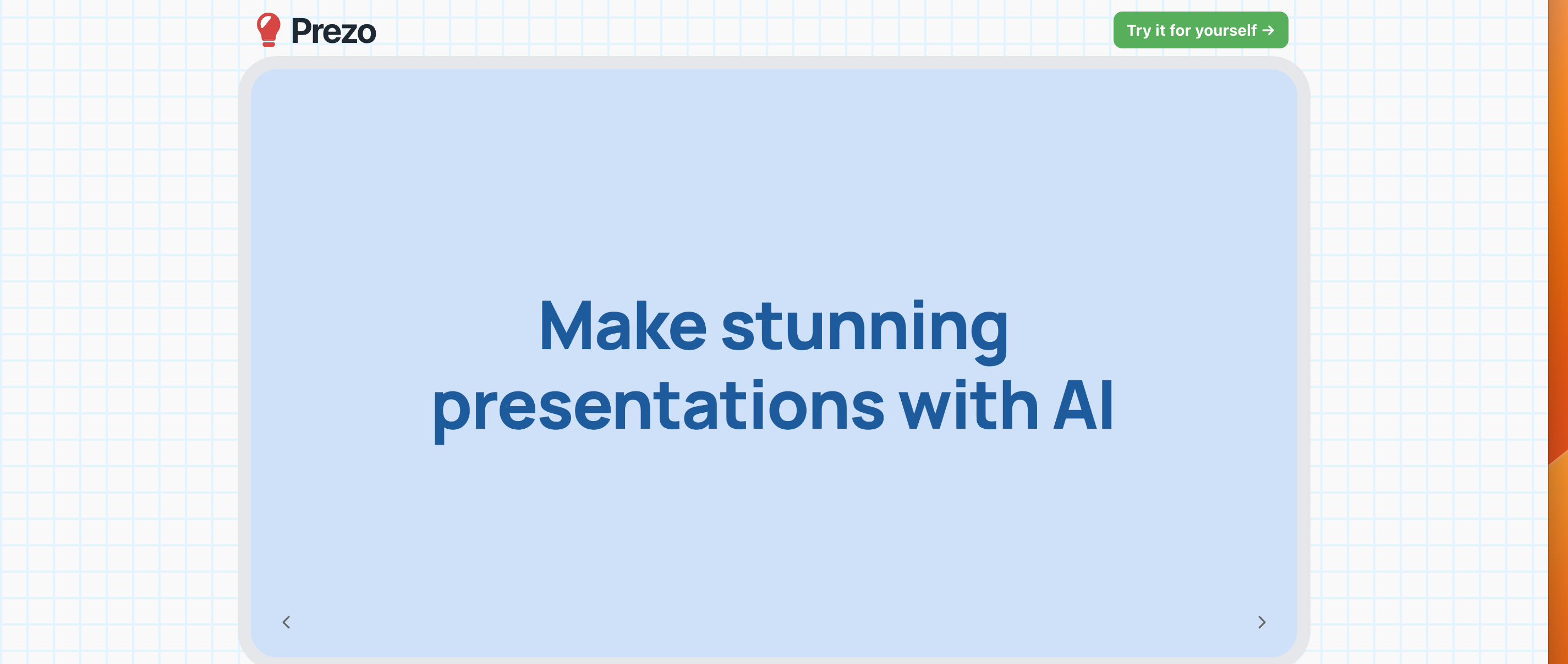 Prezo.ai - AI presentation maker - bare bones and minimalistic