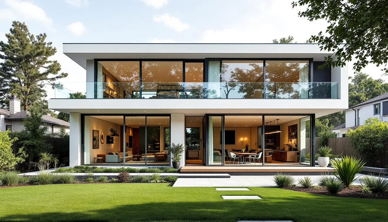 Een modern huis met nieuwe witte kunststof kozijnen en grote ramen die voor optimale ventilatie zorgen. De luxe uitstraling van de kozijnen, gecombineerd met energiebesparende maatregelen zoals HR glas, maakt het huis aantrekkelijk en onderhoudsarm.