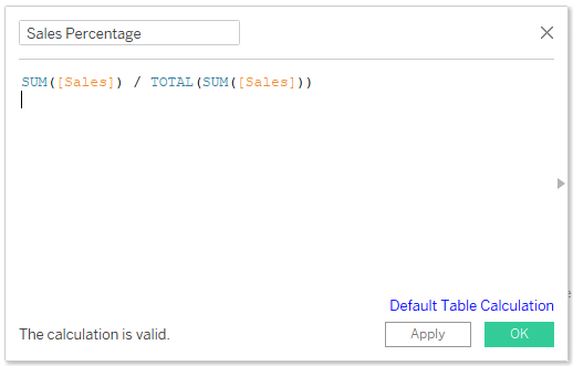 Calculating percentage