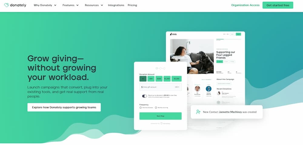 donately: one of the givebutter alternatives