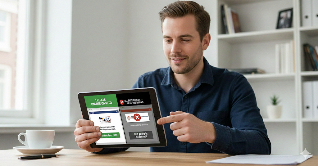 Vergelijking tussen legale goksites in Nederland met Nederlandse licentie en illegale online casino's zonder vergunning van de Kansspelautoriteit