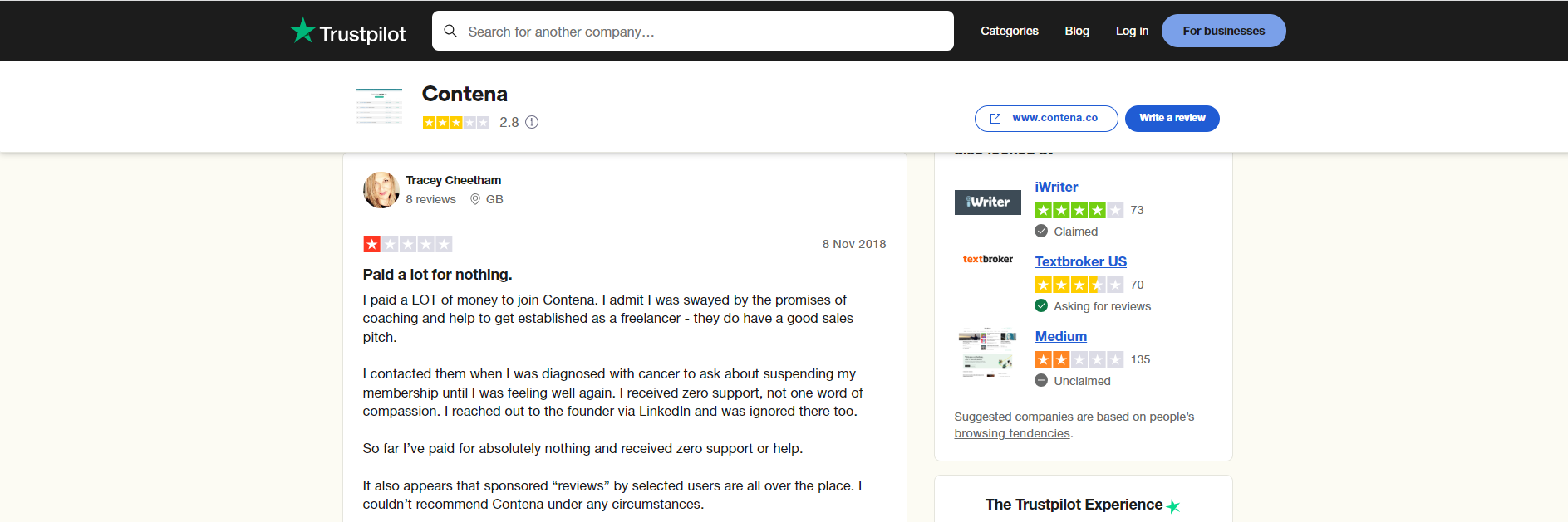 Trustpilot review