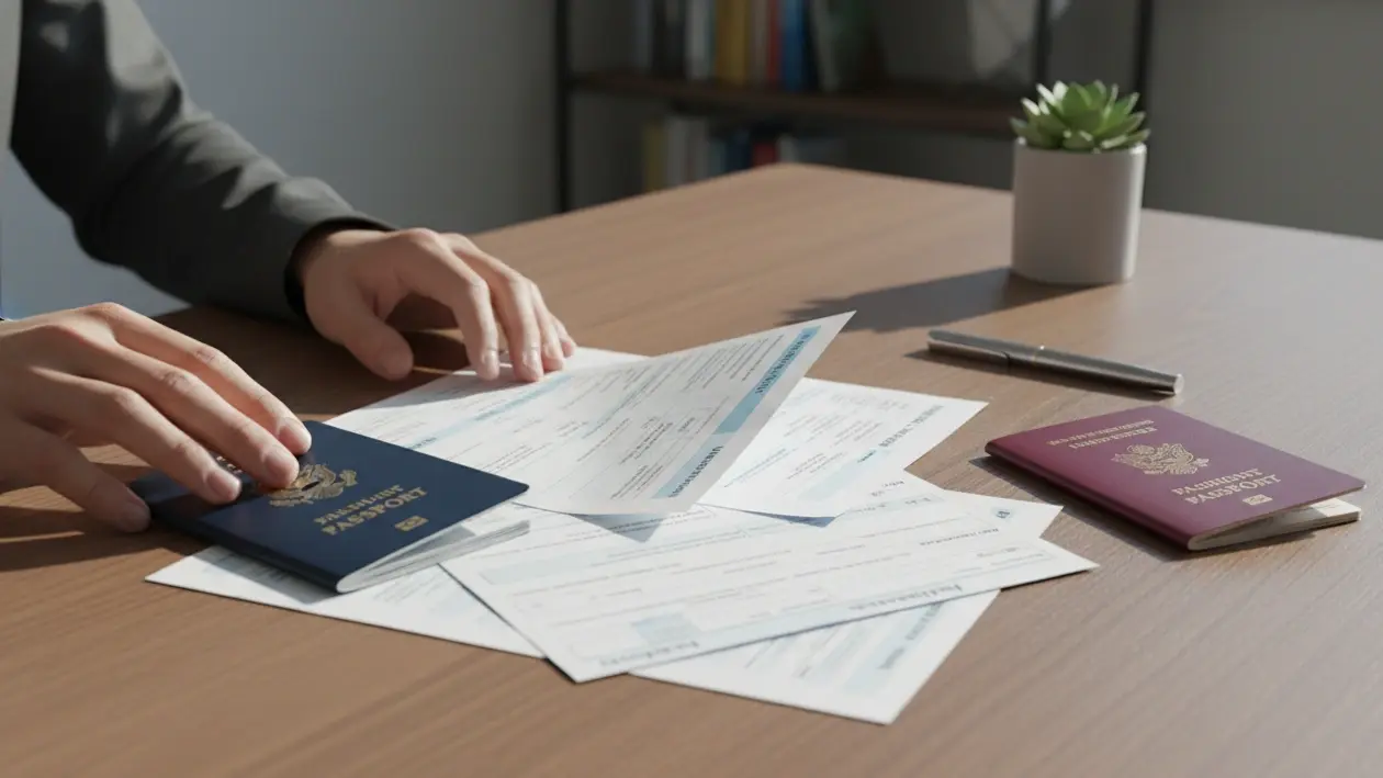 Dual passport traveler matching flight itinerary to visa application passport