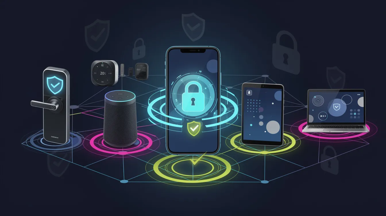 A visual representation of multi-factor authentication being enabled on smart devices.