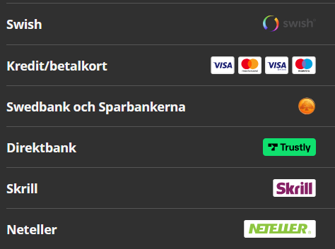 Insättningsmetoder hos Storspelare