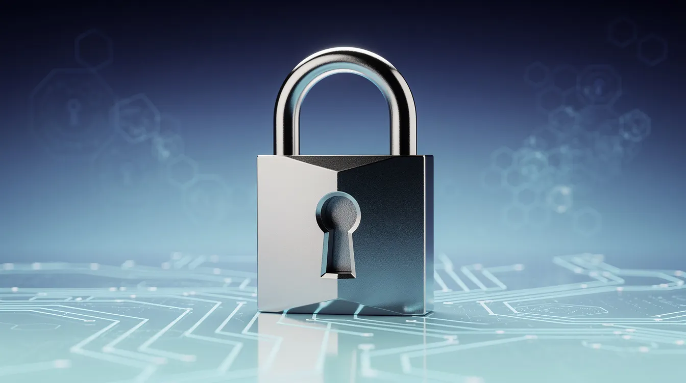 The image features a secure padlock prominently displayed against a gradient blue digital background, symbolizing safety and security in online transactions. This visual represents the importance of secure payment processing capabilities for businesses, especially high risk merchants, looking to accept various payment options like credit cards and mobile payments.