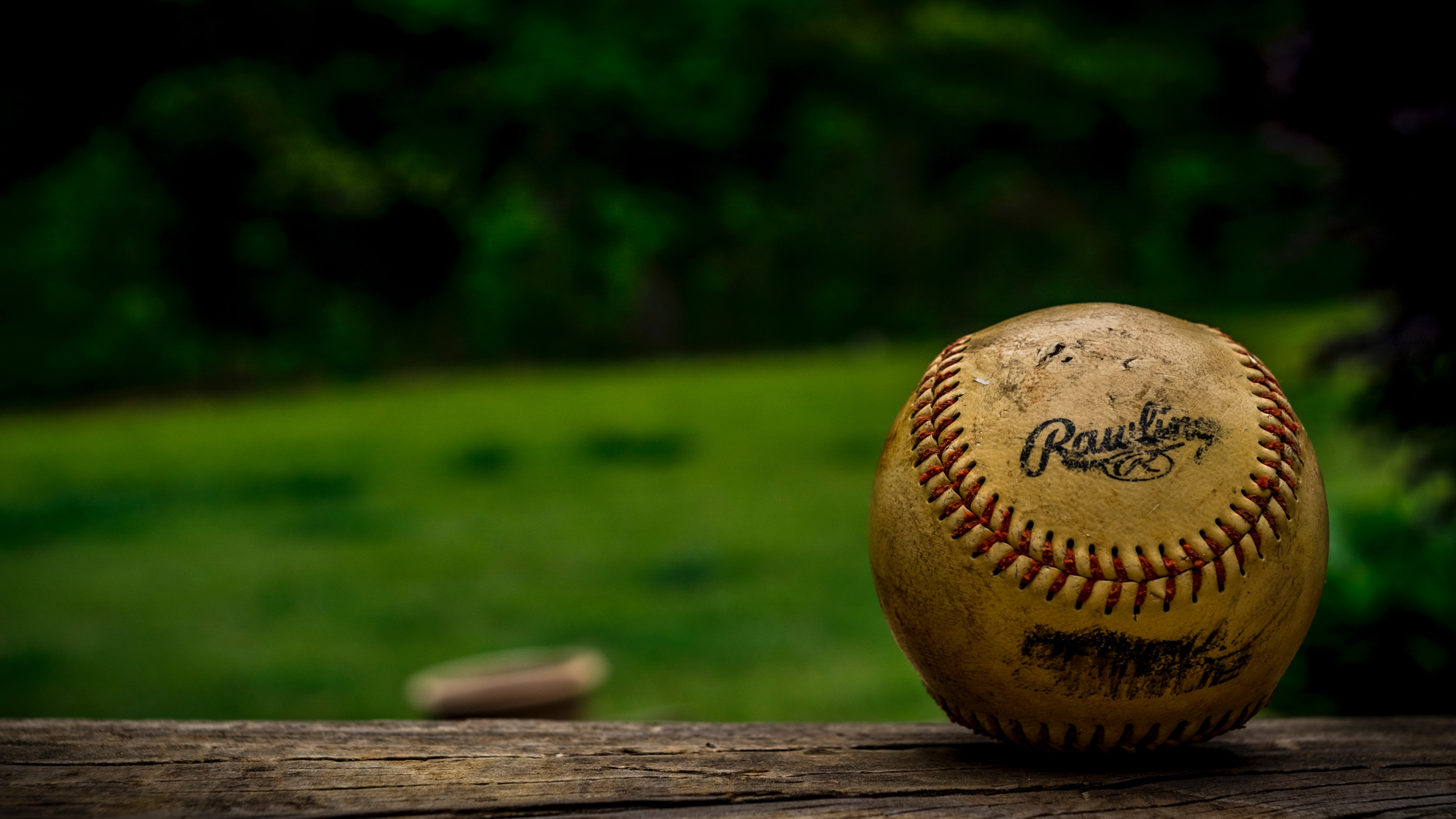An old worn out Rawlings baseball