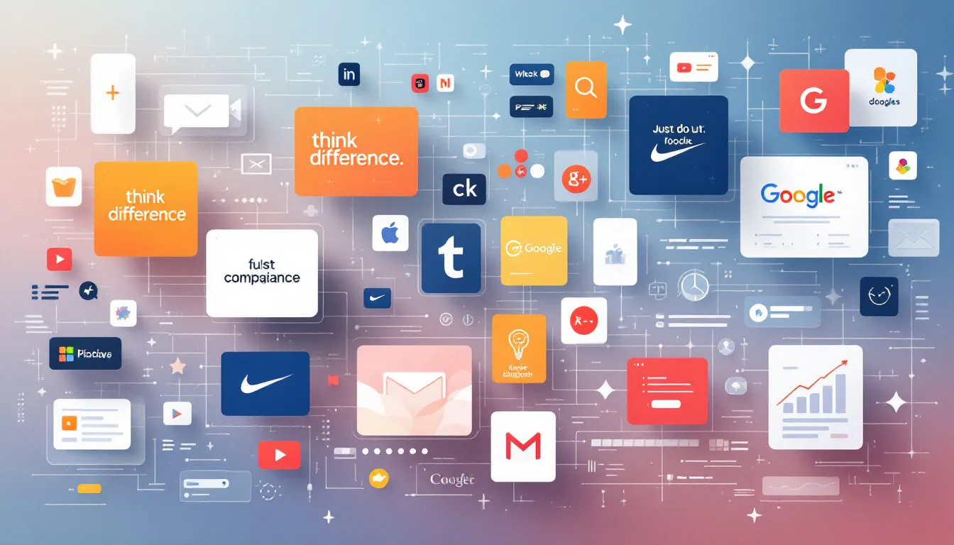 An illustration showcasing various famous marketing campaigns from the digital age, featuring iconic elements like Coca-Cola's "Share a Coke" and the Dollar Shave Club's humorous ads. The image emphasizes the creative strategies and emotional connections that these campaigns fostered with their target audiences across online platforms and media outlets.