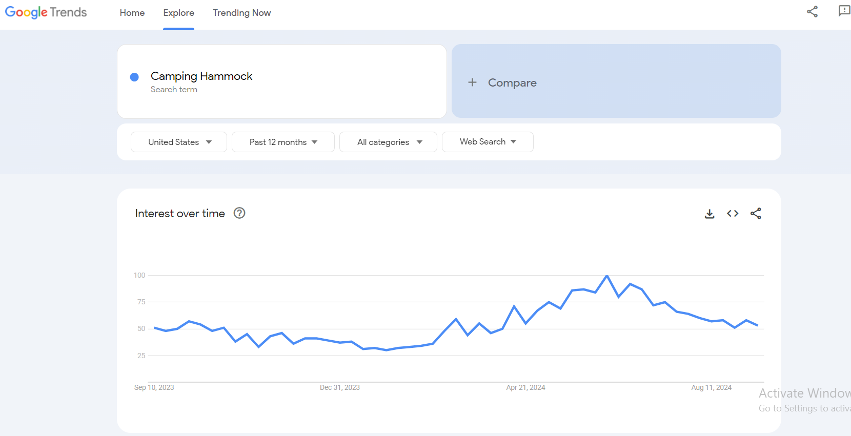 hammock google trends