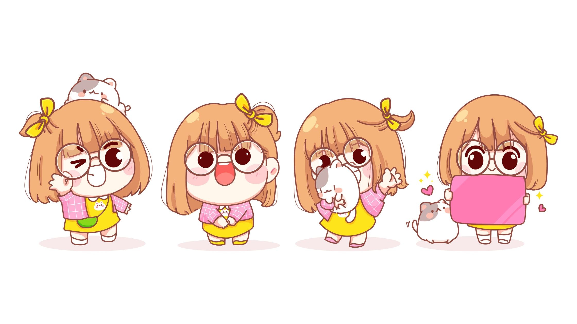 Young girl in cartoon by mamewmy. 