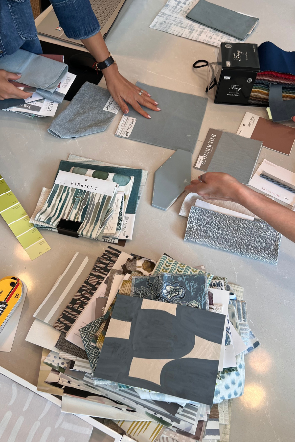 designers arranging samples