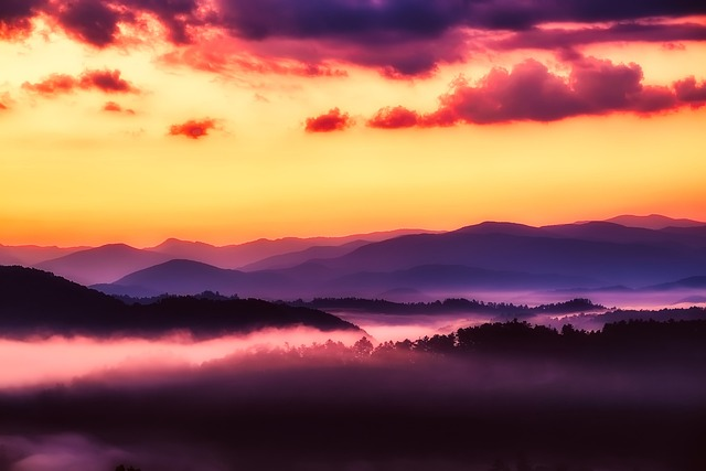 great smoky mountains, national park, sunrise