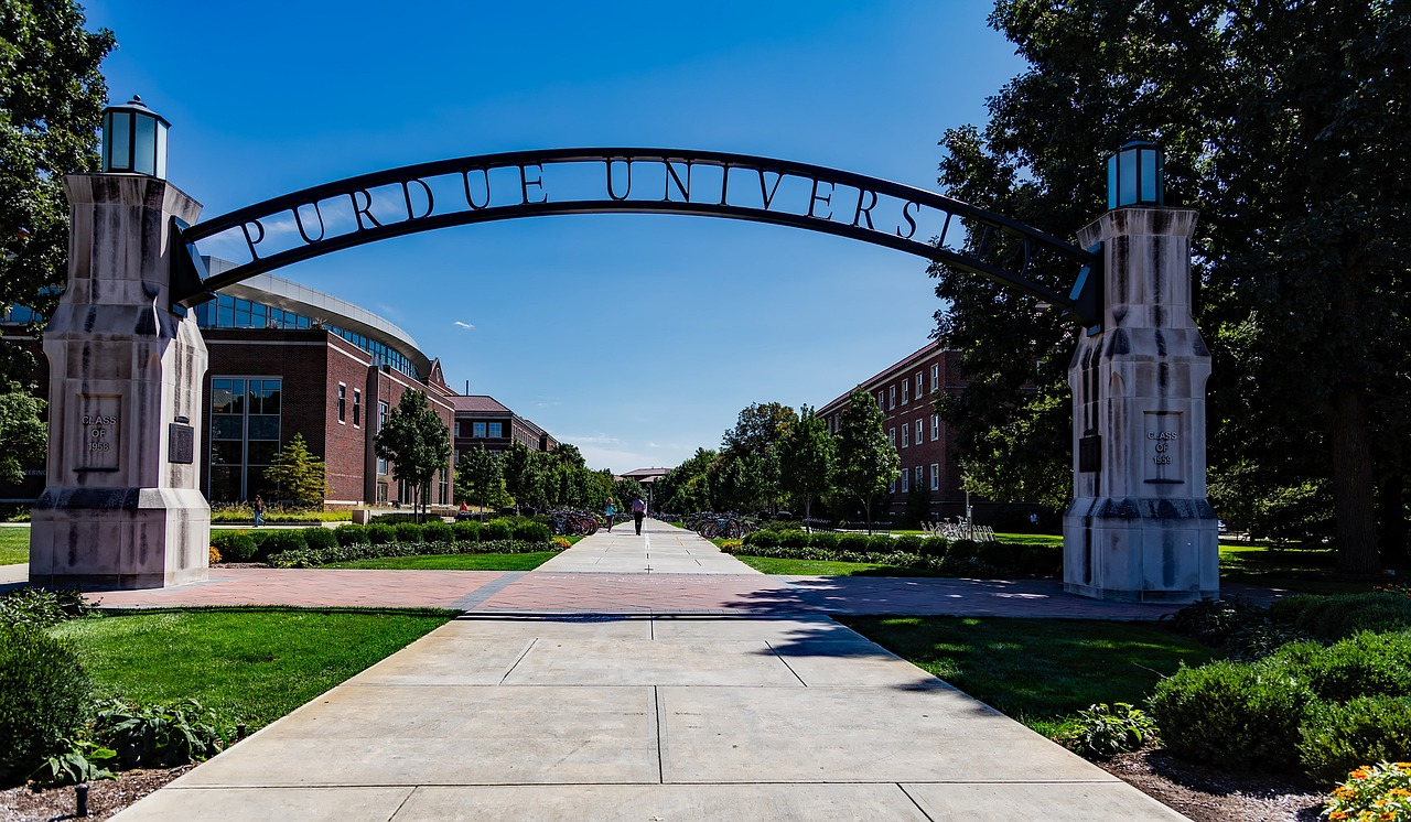 One of the best schools for aviation: Purdue University entrance.