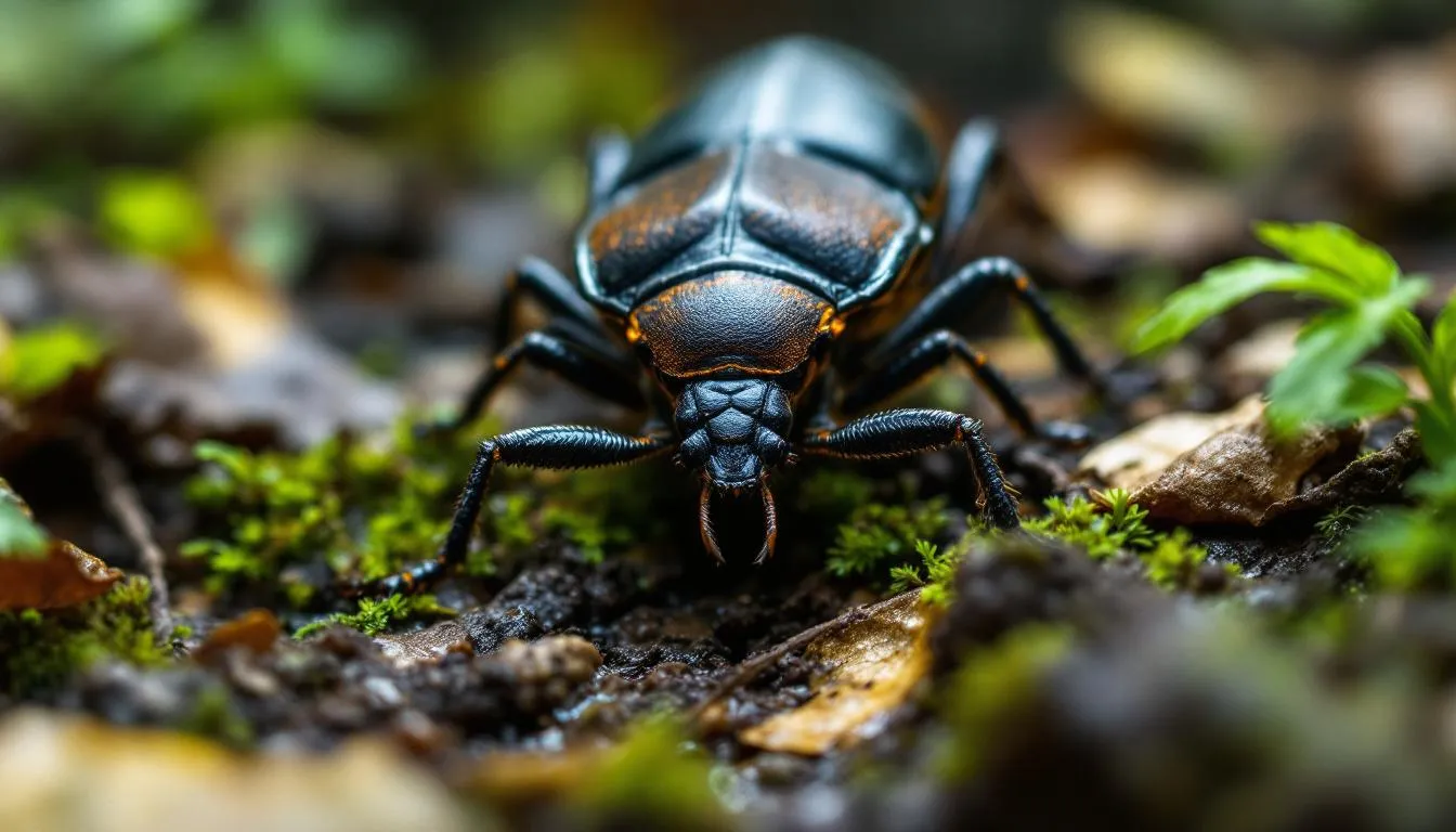 An image of a slater bug crawling on soil, showcasing its distinct features.