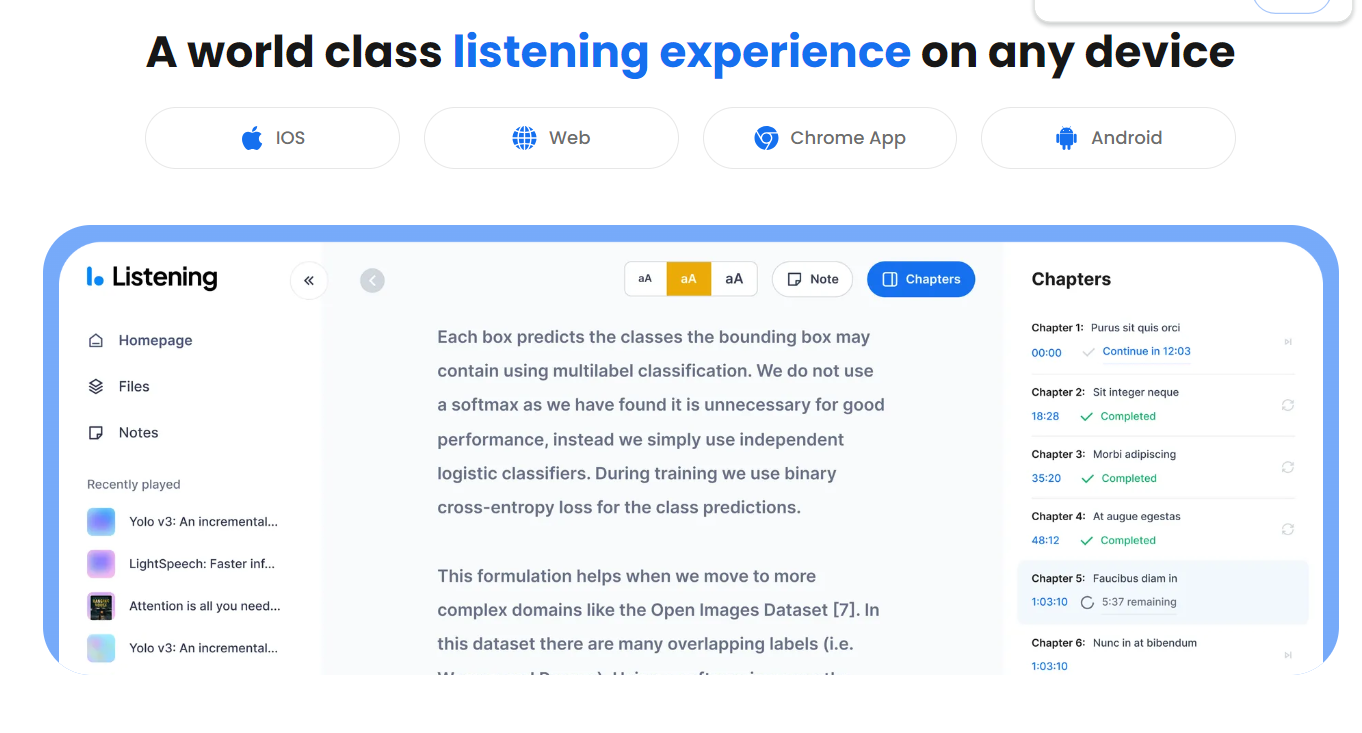 listening.com world-class listening experience