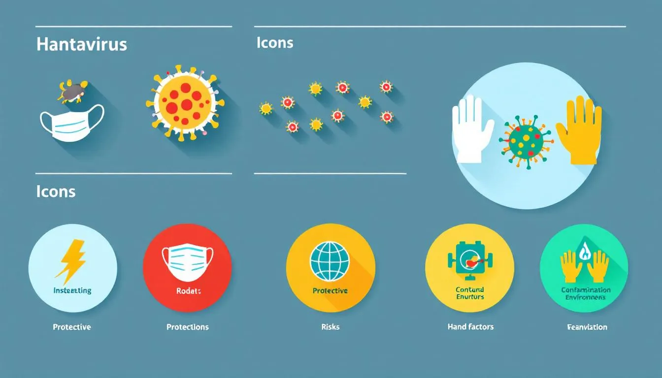 An infographic outlining risk factors and preventive measures against hantavirus infections.