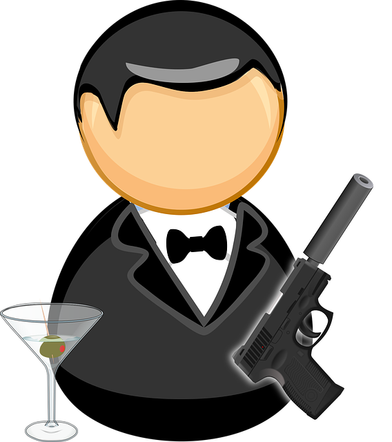 james bond, agent, black suit