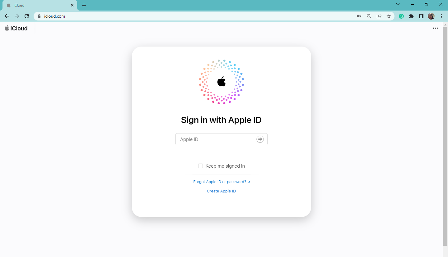 Sign in your iCloud account