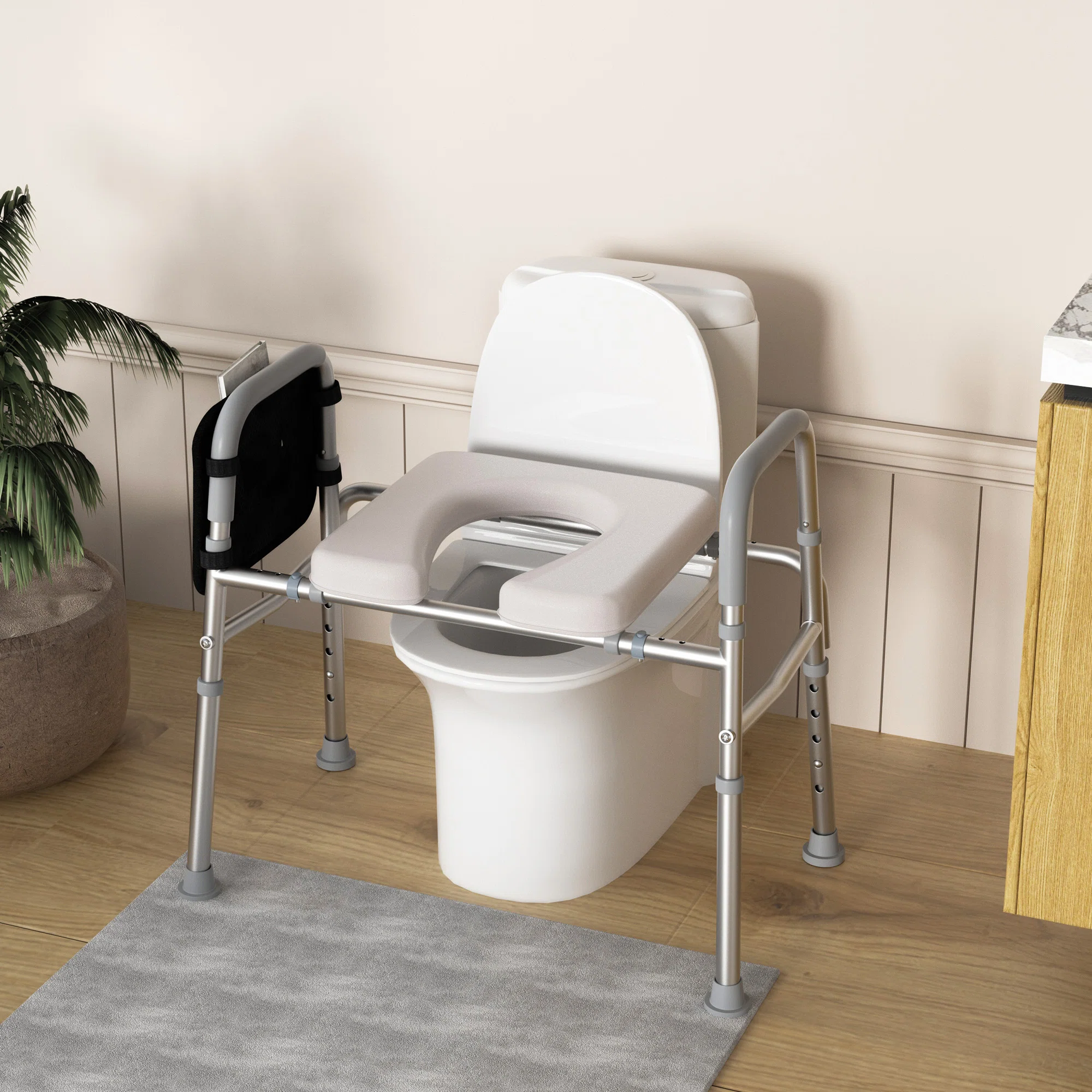 Combining Raised Toilet Seats and Grab Bars