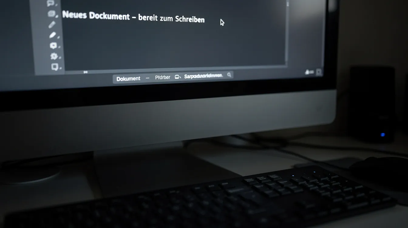 Die Nahaufnahme zeigt einen Computerbildschirm mit einem blinkenden Textcursor und einer Tastatur, umgeben von gedämpftem Licht. Diese Szene könnte an die Arbeit von Wissenschaftlern wie Stephen Hawking erinnern, die trotz ihrer Herausforderungen in der Physik und Astrophysik bedeutende Beiträge geleistet haben.
