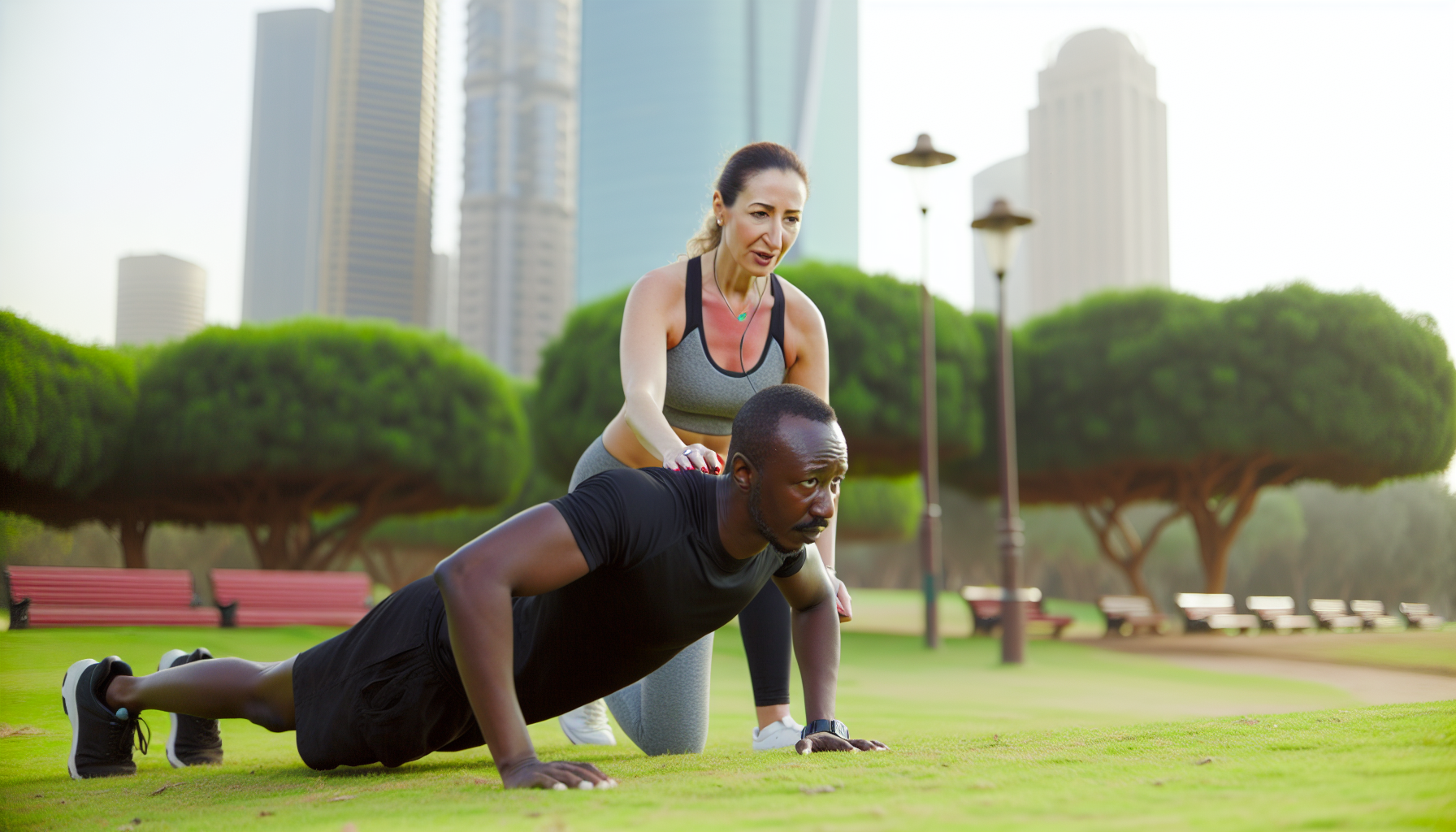 Couple exercising together