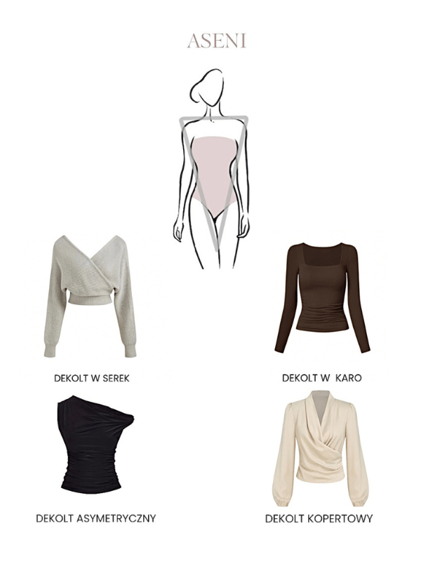 dekolty a sylwetka odwróconego trójkątu