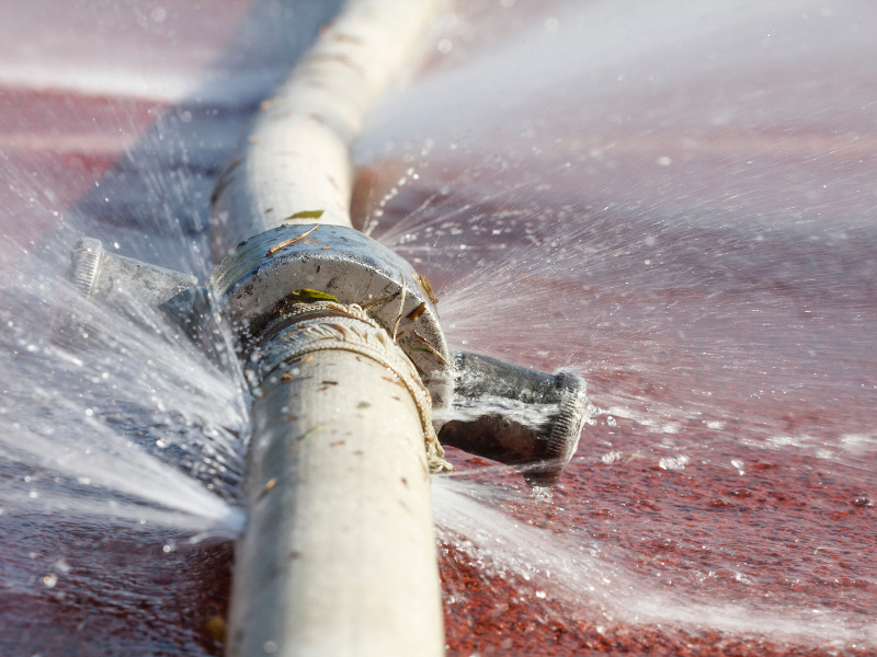 An image showing plumbing pipes affected by hard water buildup and extreme temperature impacts.