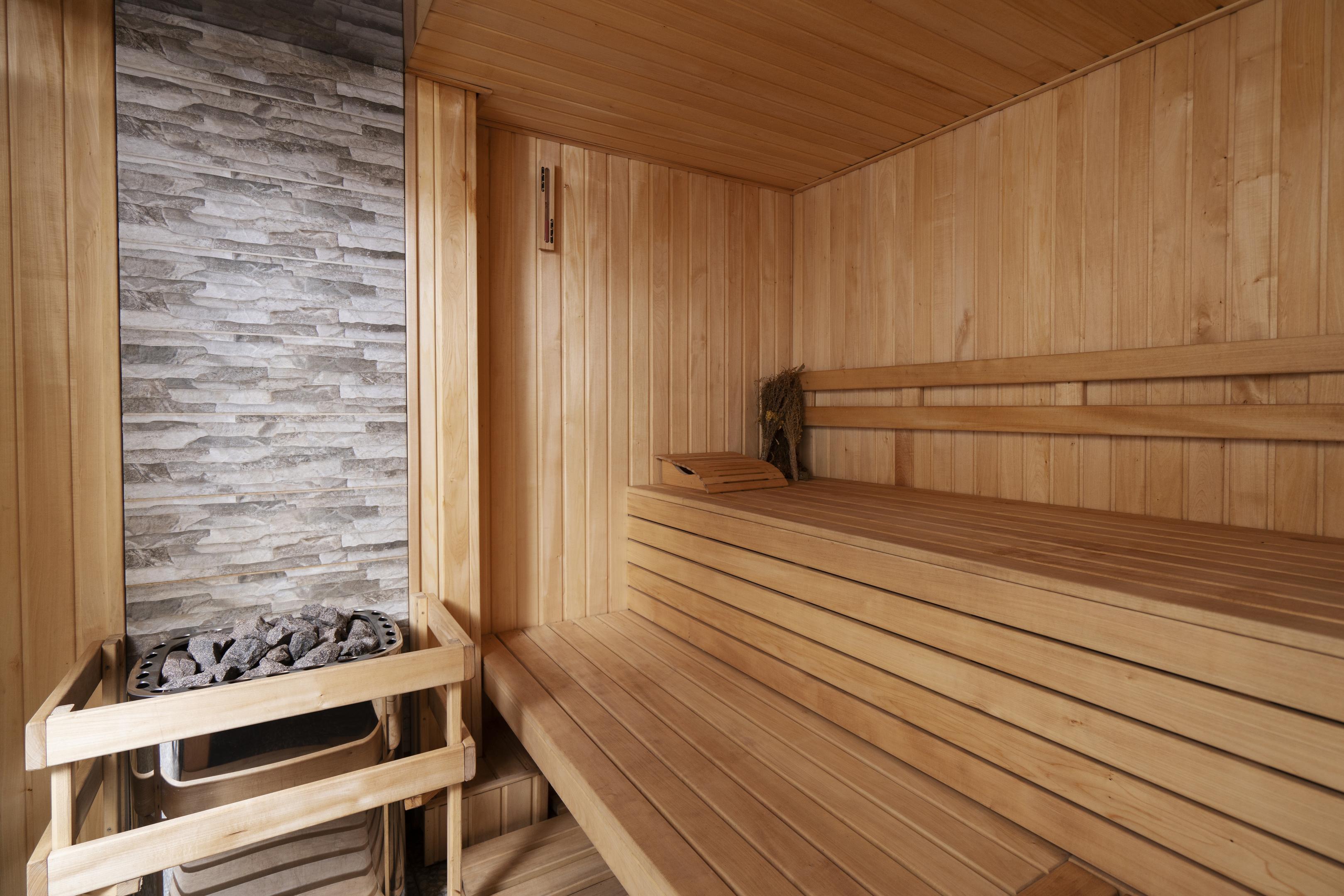 A clean sauna room