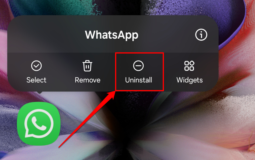 Steps to uninstall WhatsApp in Android