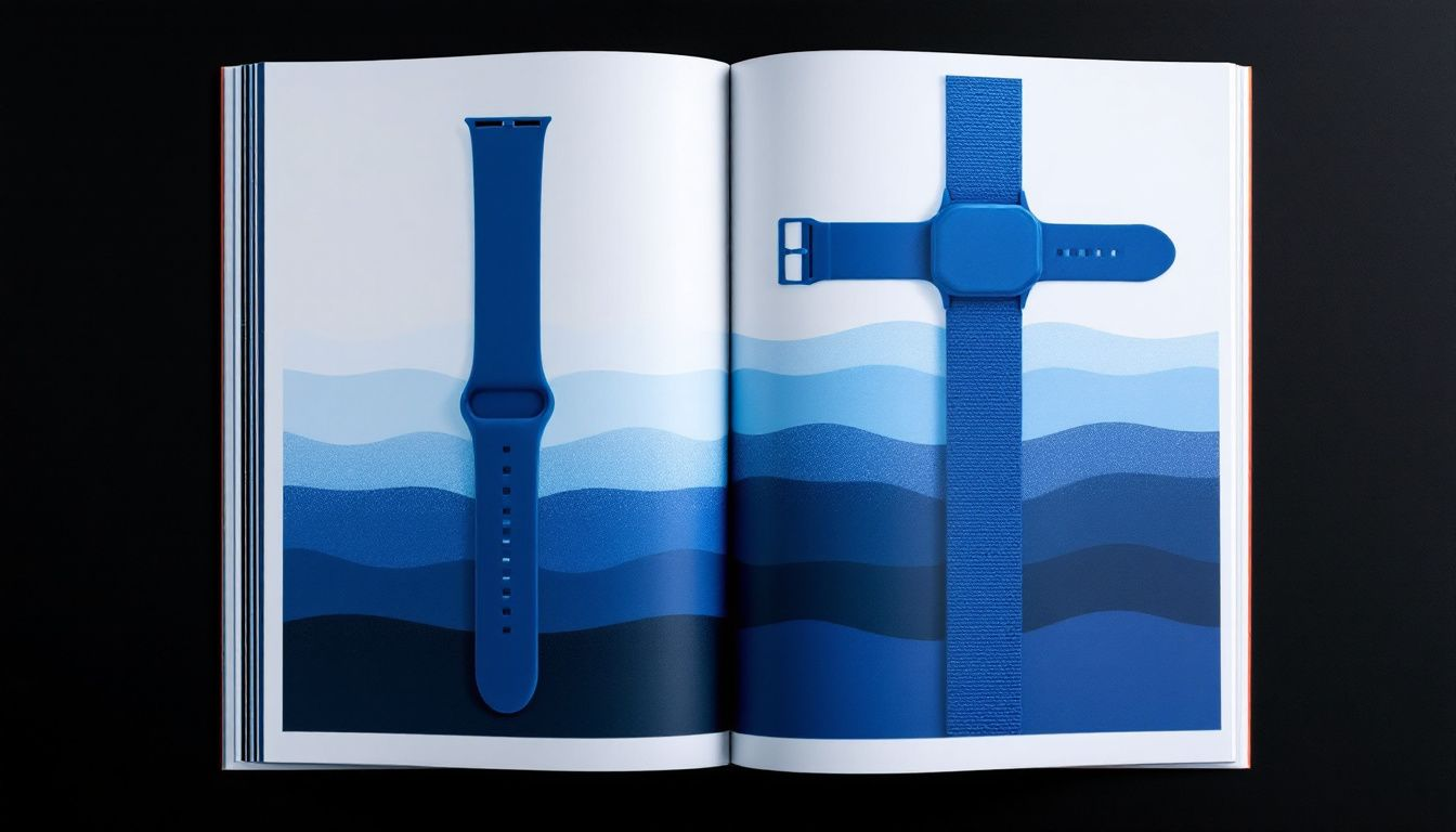 Different styles of blue rubber watch straps suitable for various occasions.