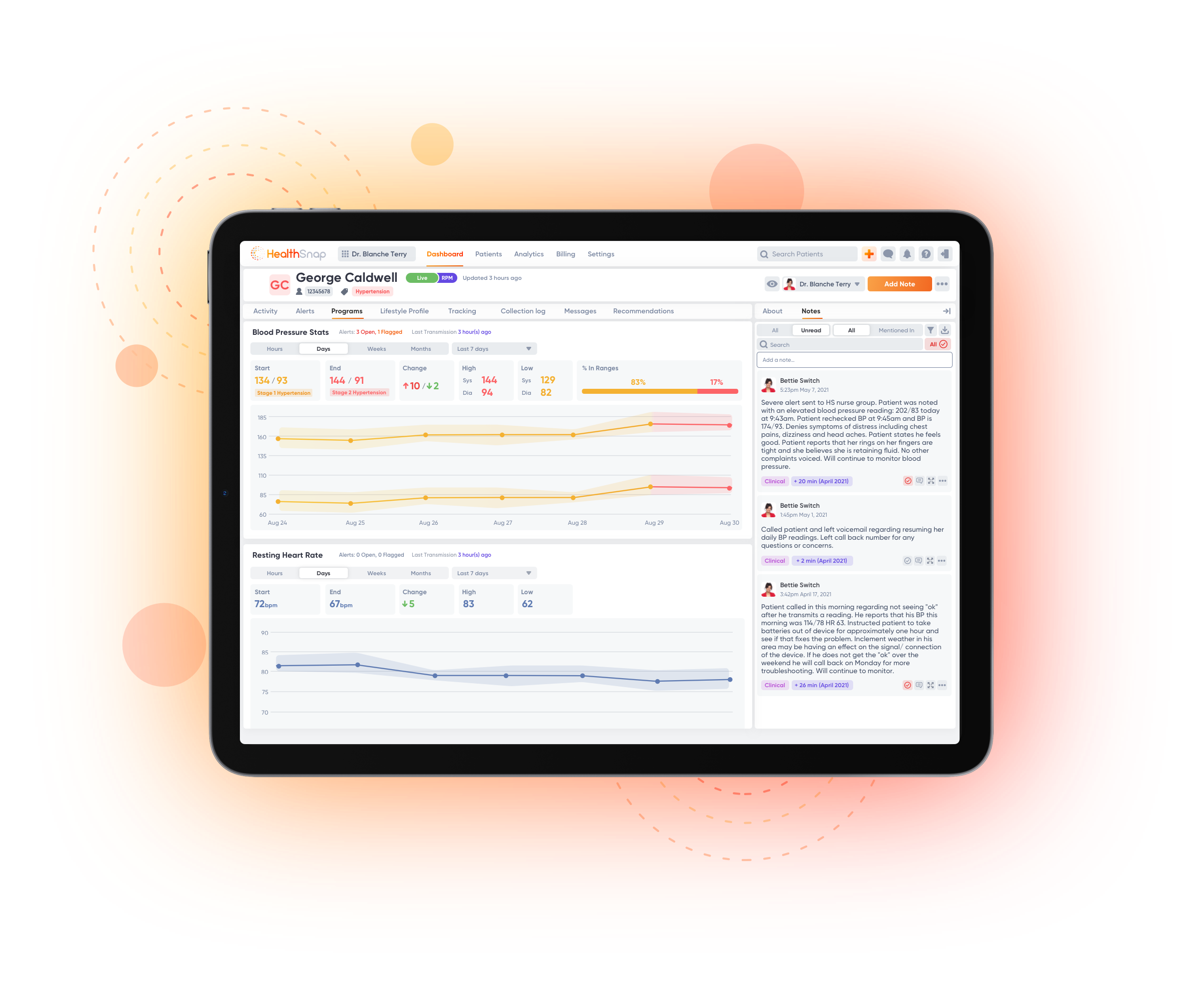 remote patient monitoring interface