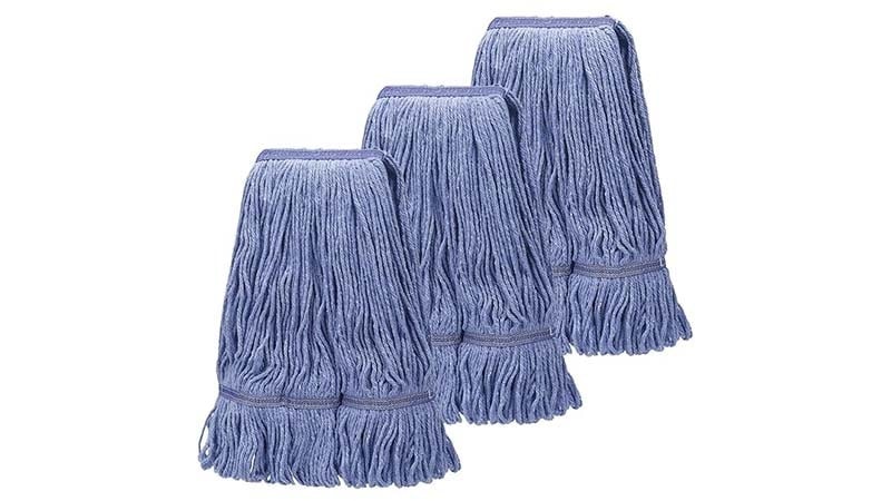 Purple rayon blue mop heads