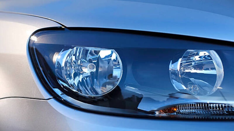 single-beam headlights of a car. 