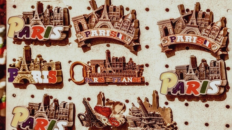 Colorful Paris magnets with vinyl lettering