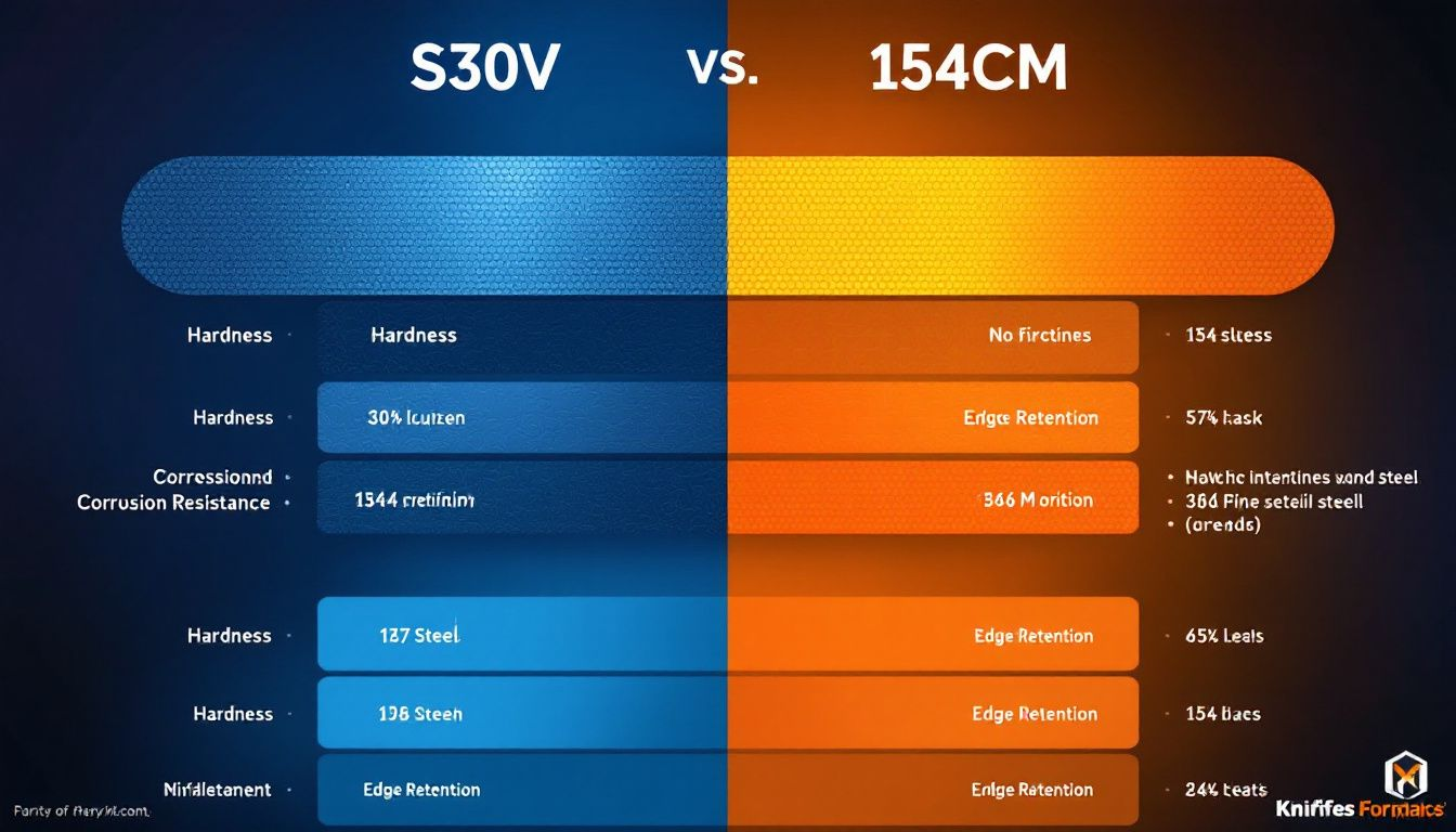 Edge retention comparison between S30V and 154CM steels.