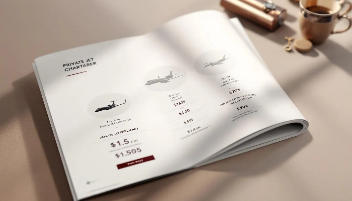 A comparison chart of costs associated with private jet charters, emphasizing cost efficiency.