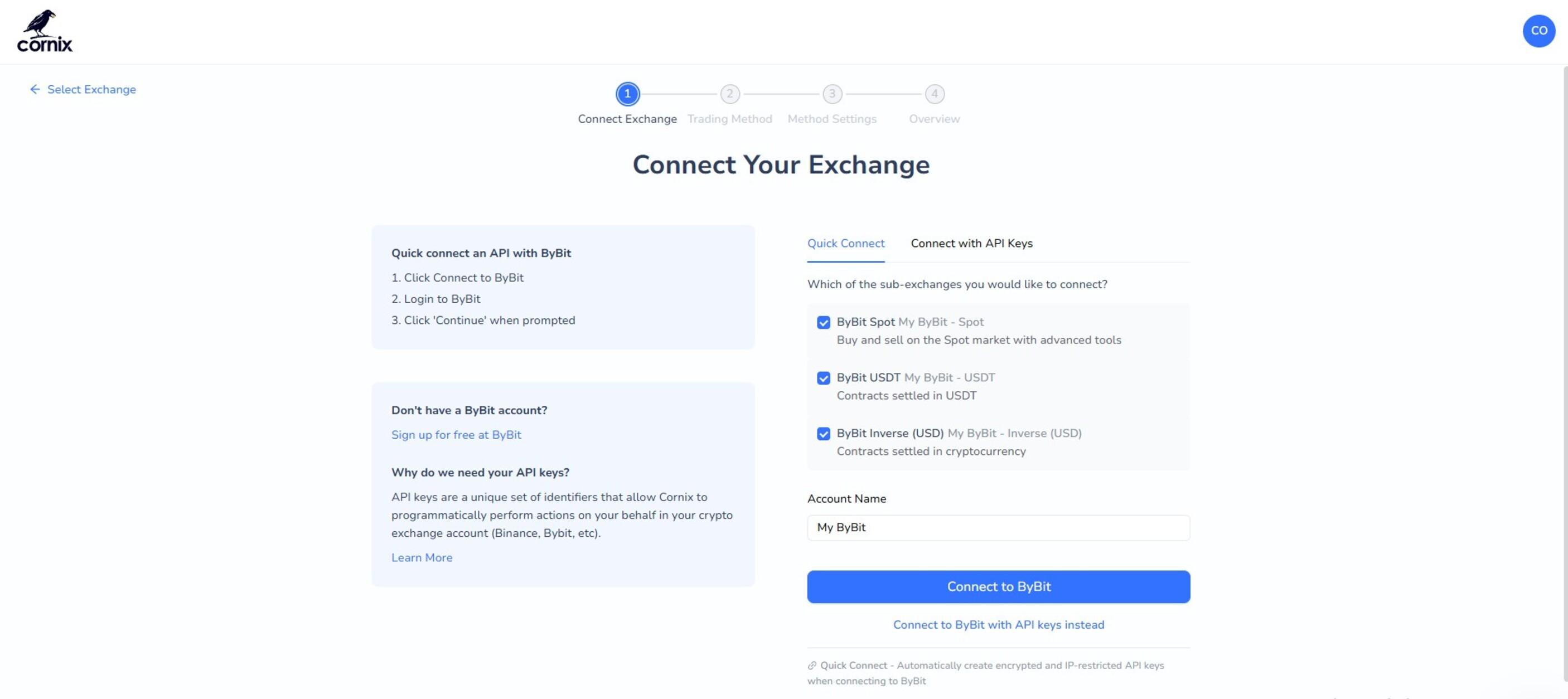 Step 2: Connect Your Exchange Account
