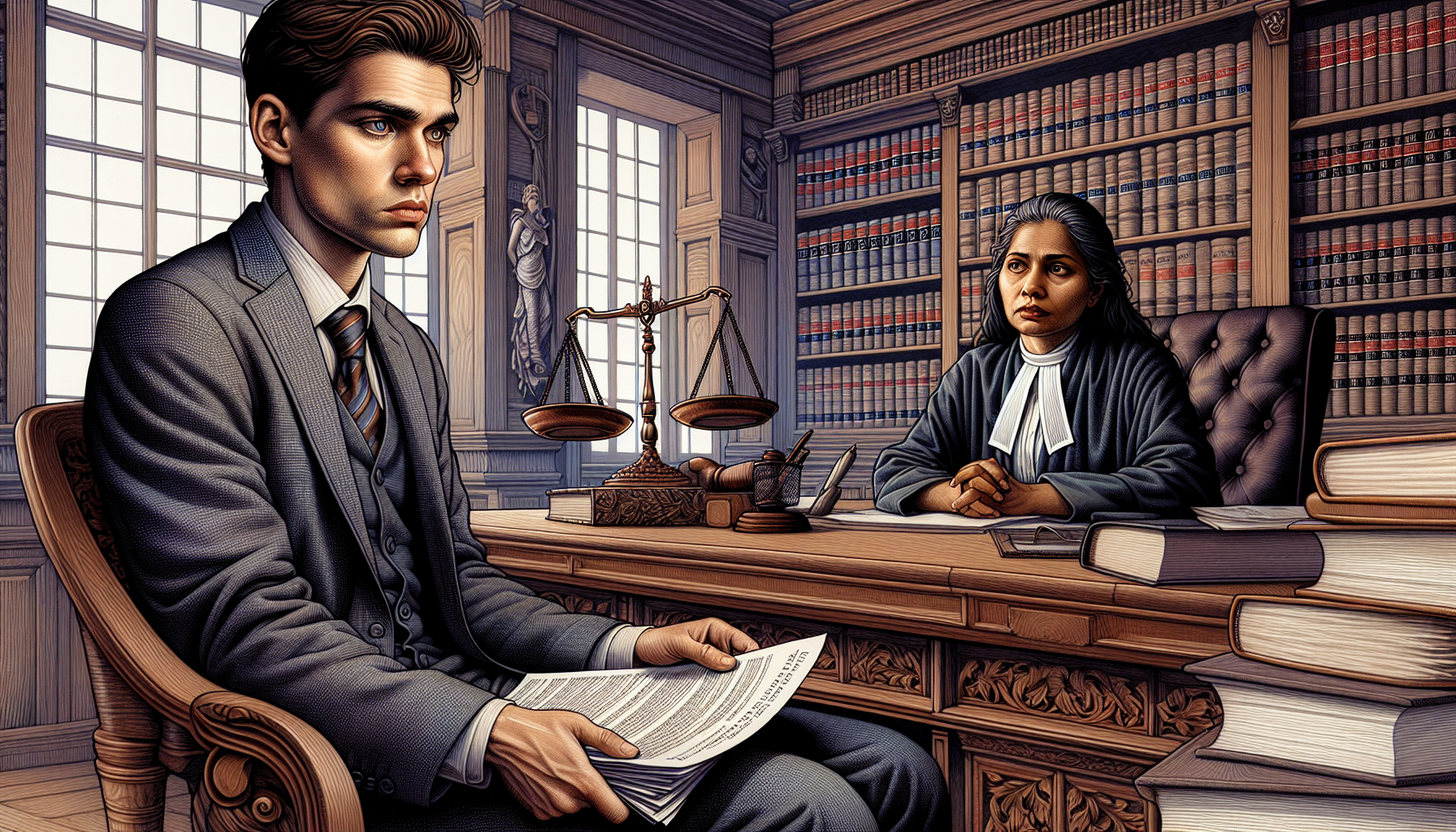 Illustration of a person seeking legal counsel